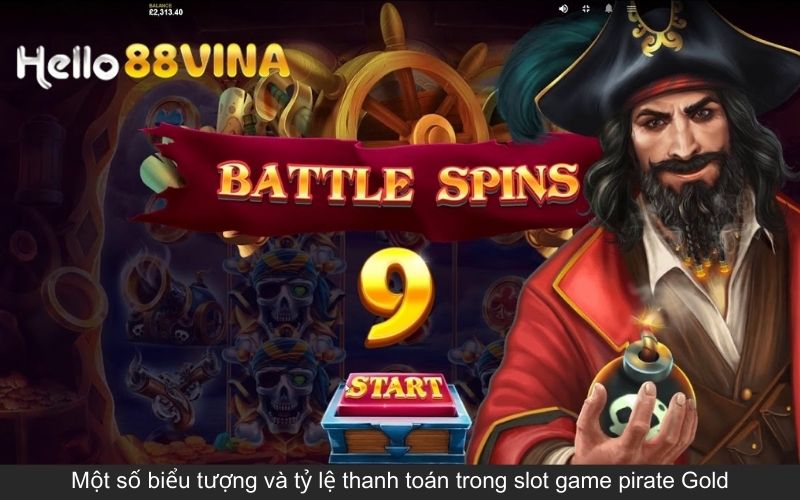 Một số biểu tượng và tỷ lệ thanh toán trong slot game pirate Gold