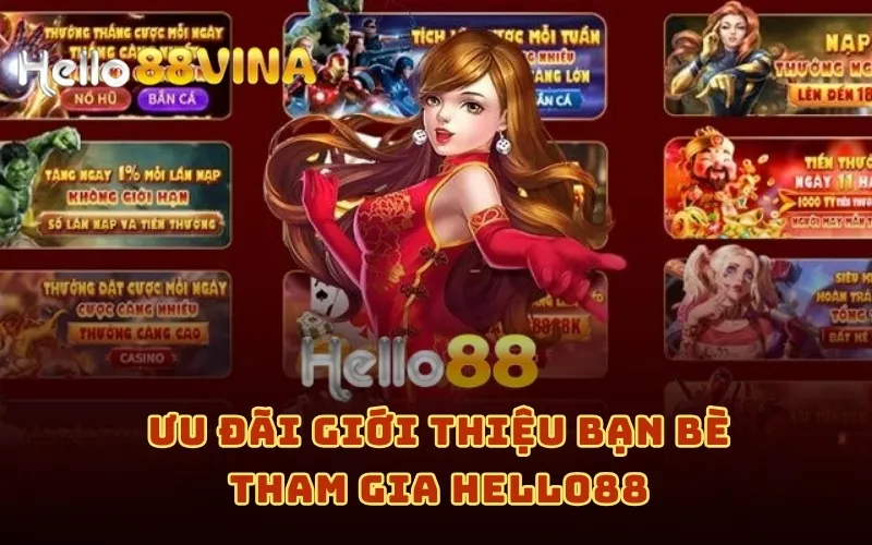  Ưu đãi giới thiệu bạn bè tham gia HELLO88